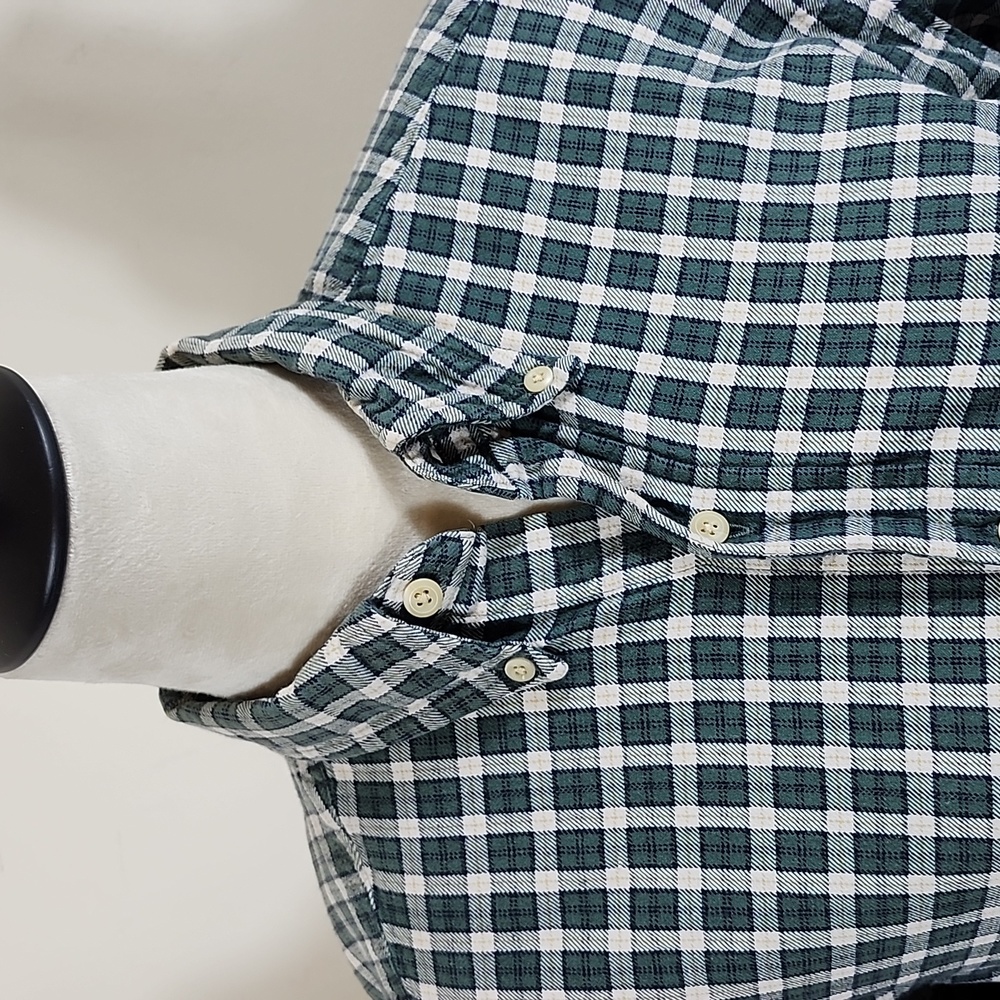 Britches Green, Blue and Beige Check Men's Shirt, Size Medium, 100% Cotton
